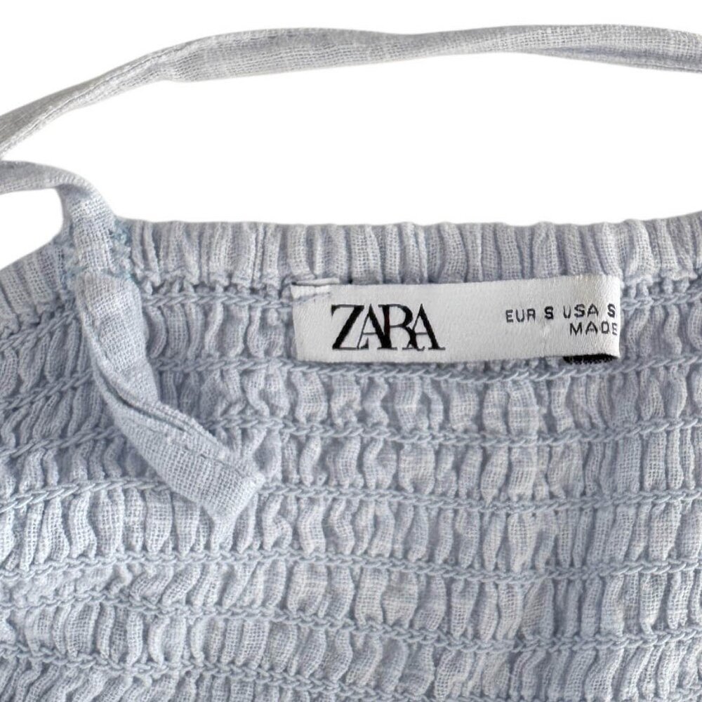 Zara Blue Eyelet Short Romper Size S - Picture 5 of 7